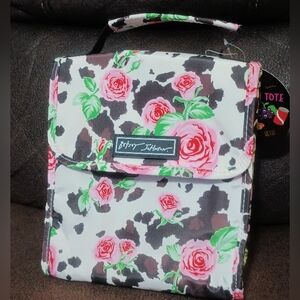 Floral Cow Print Betsey Johnson Insulated Lunch Tote